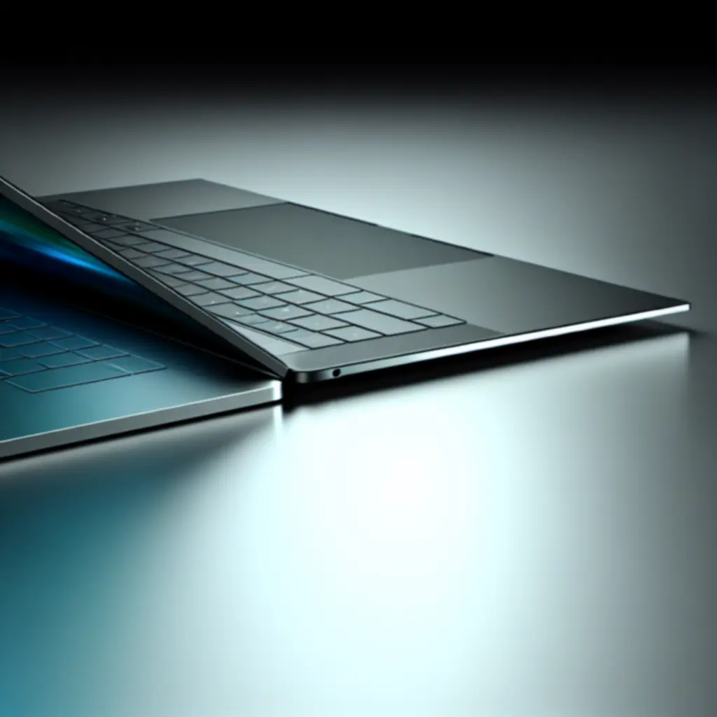 Nowoczesny laptop z podświetlaną klawiaturą na ciemnym tle