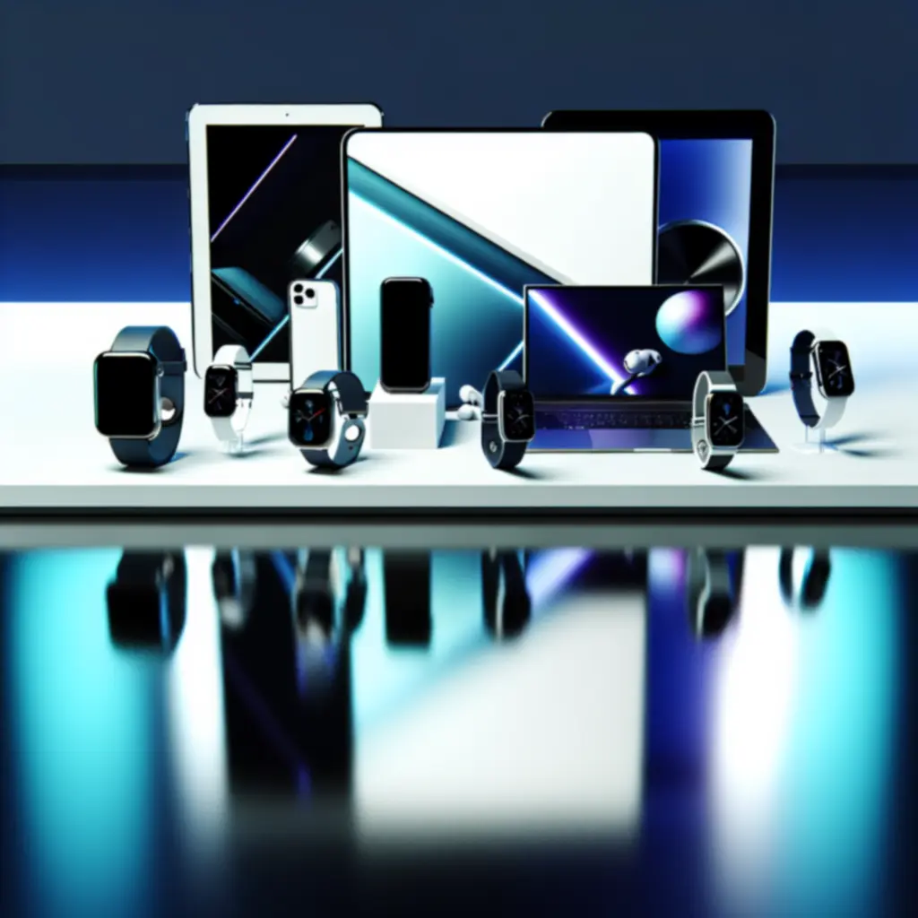 Nowoczesne urządzenia elektroniczne prezentowane w minimalistycznej aranżacji