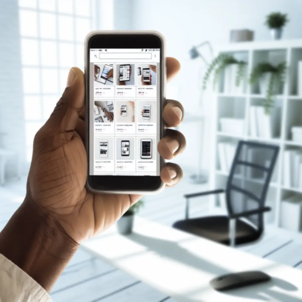 Widok mobilnego interfejsu sklepu TechGadgetPL z listą produktów